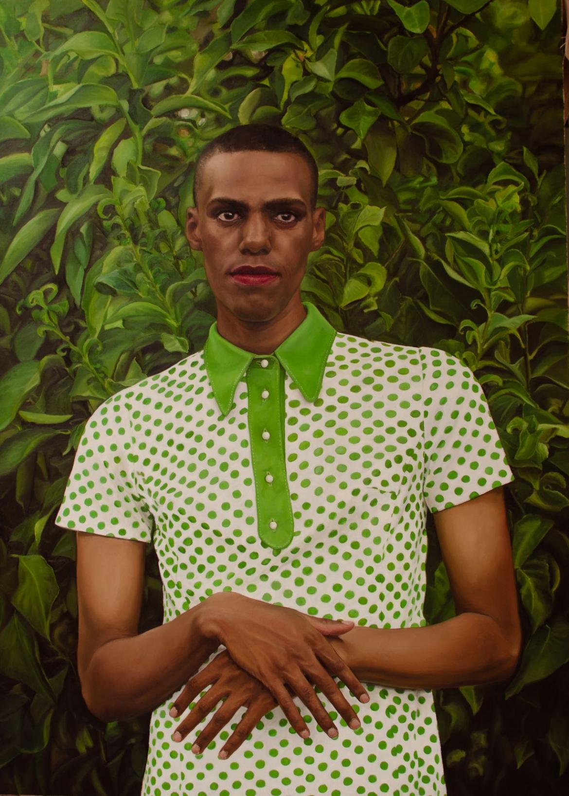 חיים בשמלה מנוקדת - ציור שמן על בד - צילום דלית פרוטר