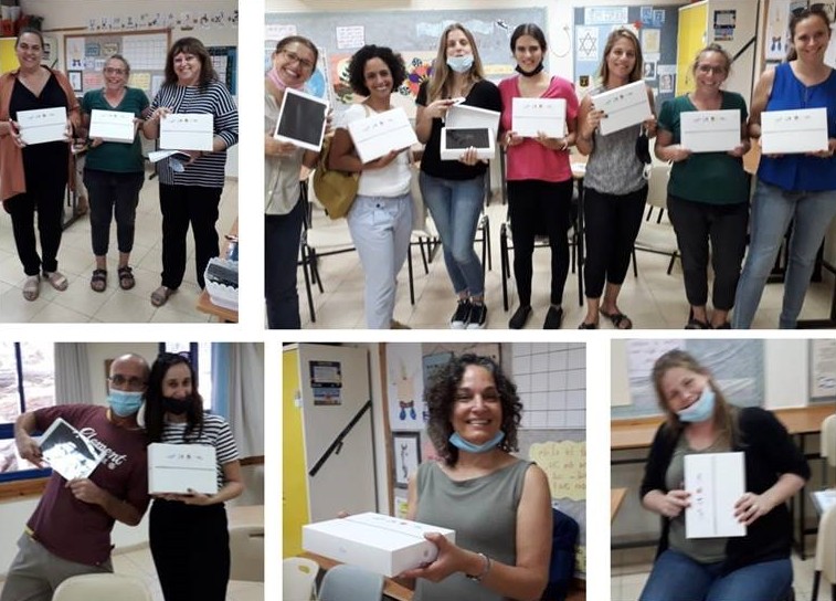 צוות המורות לחינוך מיוחד עם אייפדים