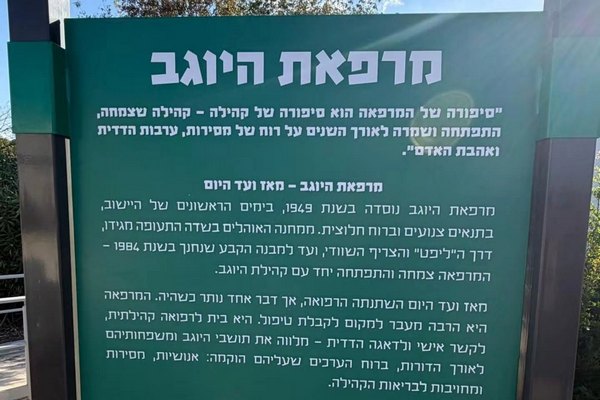 שלט מרפאת היוגב